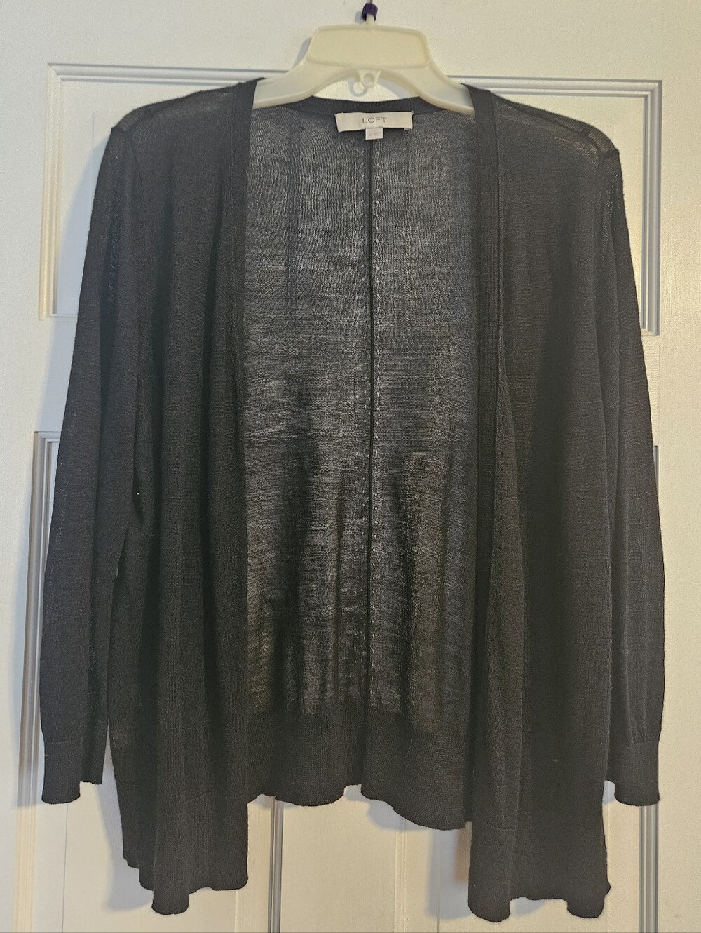 Loft Black Knit Cardigan Semi-sheer